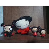 Pelúcia+3 Bonecos Miniaturas Pucca Na Condição Das Fotos