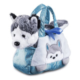 Pelúcia Cutie Handbags Husky Azul Multikids
