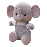 Pelúcia Decoração Elefante Elefantinho Macacão Quarto Bebê Cor Cinza