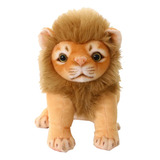 Pelucia Realista Leão Lion Presente Fofura Decoração 23 Cms
