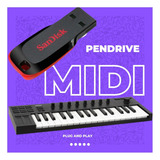 Pen Drive +11.600 Midis Pronto P Uso Teclado Computador Midi