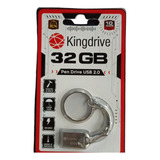Pen Drive 32gb 2.0 Com Chaveiro Metal Kingdrive Com Garantia