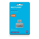 Pen Drive+ Cartão De Memória Classe 10 32gb Preto Multilaser