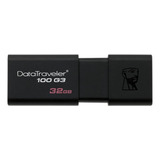 Pen Drive Kingston Data Traveler 32gb Preto - Dt100g3/32gb