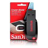 Pen Drive Sandisk Cruzer Blade 128gb Usb 2.0 Preto/vermelho Não Se Aplica