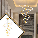Pendente 5 Arcos Dourado Moderno Sala Jantar Luxo Nitrolux