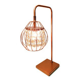 Pendente Abajur Acabamento Cobre Com Cristais 2 Leds