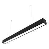 Pendente Linear Branco/preto Retangular Led Integrado