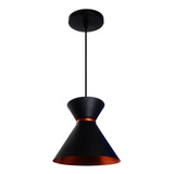 Pendente Luxo 15cm Preto/cobre Kit 2 Luminárias 15x18cm
