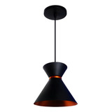 Pendente Luxo 15cm Preto/cobre Kit 2 Luminárias 15x18cm