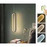 Pendente Minimalista Led Oval Moderno Preto Cabeceira Lavabo Ilha Cabo 2m Luz 3/1 - Green Age