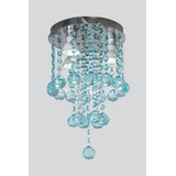 Pendente Para Sala Com Castanhas Bilhante Azul Tiffany