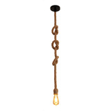 Pendente Rústico Corda Náutica E-27 Vintage Sisal 1,5m Cor Bege 110v/220v
