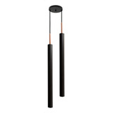 Pendente Tubo Duplo Alumínio P/ Lâmpada Mr11 Gu10 St1697 Cor Preto 110v/220v