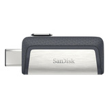 Pendrive Sandisk Ultra Dual Drive Type-c 256gb 3.1 Gen 1 Preto E Prateado