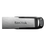 Pendrive Sandisk Ultra Flair 128gb 3.0 Prateado E Preto