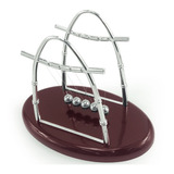 Pendulo De Newton Enfeite Decorativo Oval Com Bolas De Metal