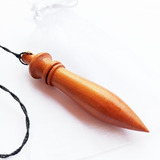 Pêndulo Egipcio De Madeira 7cm P/radiestesia C/saco Organza