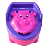 Penico Troninho Musical Infantil 2x1 Urso E Tartaruga Filler Cor Rosa E Lilás
