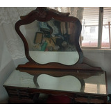 Penteadeira Antiga Com Espelho 1,60x1,34x40 4 Gavetas+banco