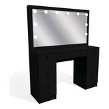 Penteadeira Ditália 7gav Pe-80 Preto C/ Kit Luz Camarim Cozy