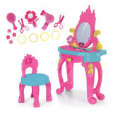 Penteadeira Infantil Princesas Com Acessrios Brinquedo Rosa