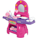 Penteadeira Mini Glamour Rosa Com Acessórios Calesita 0330