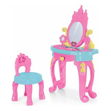 Penteadeira Princesas Infantil Com Banquinho E 15 Acessórios