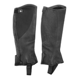 Perneira De Couro Champiom Preta Bronc-steel Com Zíper 25501