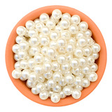 Perola Abs 8mm Com Furo Pacote 500 Gramas Full Cor Perola 