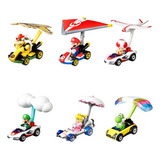 Personagens De Mario Kart Do Hot Wheels Com Planadores, Cores Colecionáveis, Multicoloridas