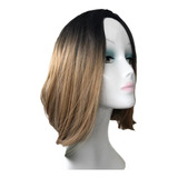Peruca 100% Orgânica Corte Estilo Long Bob Loiro Mel +touca
