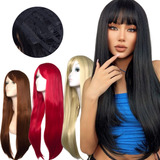 Peruca 100% Orgânica Lisa Longa Uso Diário 80cm + Touca Wig Brinde