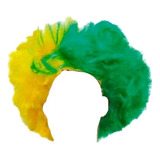 Peruca Afro Black Power Em Verde E Amarelo