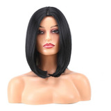 Peruca Curta 100% Orgânica Ombre Hair 40cm Corte Long Bob + Touca Cap Wig