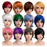 Peruca Curta Repicada Lisa Media Cosplay Personagem Anime