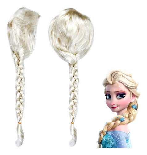 Peruca Elza Frozen Para Festa Fantasia Infantil Trana