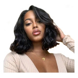 Peruca Front Lace Cabelo Humano Ondulado Repartição 35cm