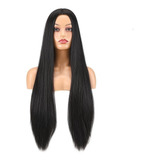 Peruca Lace Orgânica Preta Morena Lisa Longa Pronta Entrega