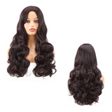 Peruca Lace Wig Fibra Futura Ondulada 70cm Cabelo Orgânico 