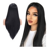 Peruca Laces Wig Feminina Preta Longa Lisa Sintetica 80cm
