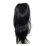 Peruca Lisa Longa Preta Fantasia Halloween Carnaval Glamour