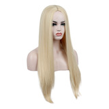 Peruca Liso Longa Loiro Cosplay 80 Cm Promoção