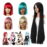 Peruca Longa Cosplay Liso 100cm - 1 Metro Promoção + Brinde