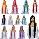 Peruca Longa Cosplay Liso 100cm - 1 Metro Promoção + Brinde 