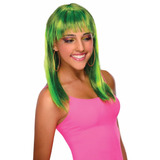 Peruca Neon Cosplay Divertida Fantasia Glamour - Verde