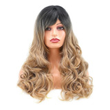 Peruca Ondulada Wig Cores Fibra Japonesa + Brinde