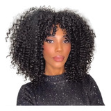 Peruca Wig Cacheada Natural Deusa Black Beauty Fibra Premium