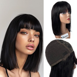 Peruca Wig Natural Chanel Curta 40cm Cabelo 100% Humano