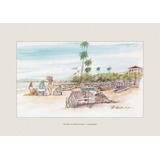 Pescadores Na Praia Do Centro - Aquarela De Caraguatatuba A4
